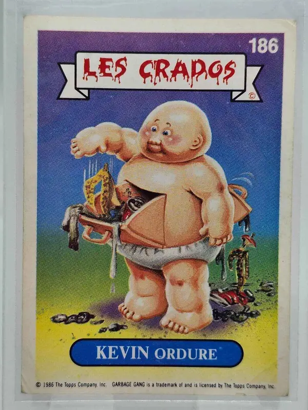 Carte Les Crados n°186 - Kevin Ordure - 1986 - Topps