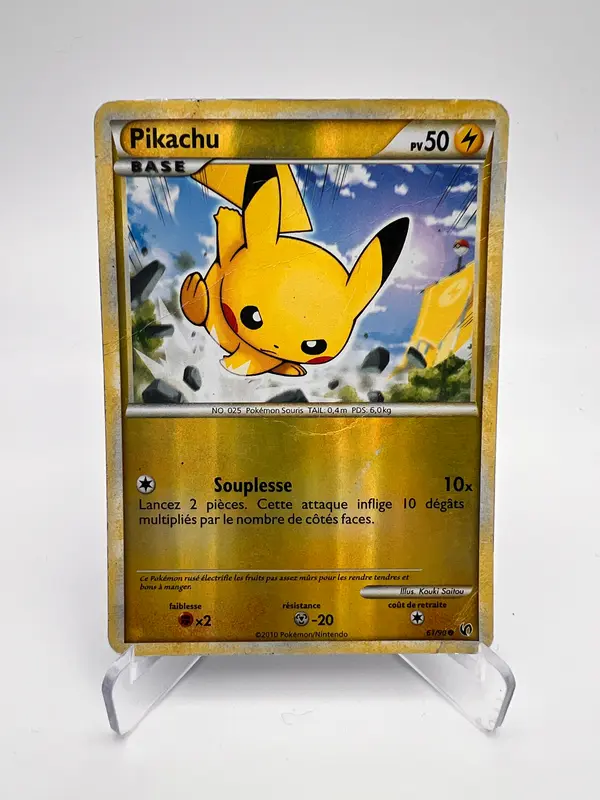 Pikachu 61/90 – Reverse – HS Indomptable – État Correct – Carte Pokémon