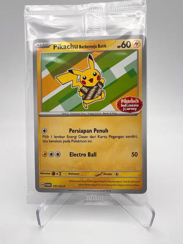 Pikachu Berkemeja Batik – Lot de 4 Promos Scellées – Pikachu’s Indonesia Journey – Scellé – Cartes Pokémon