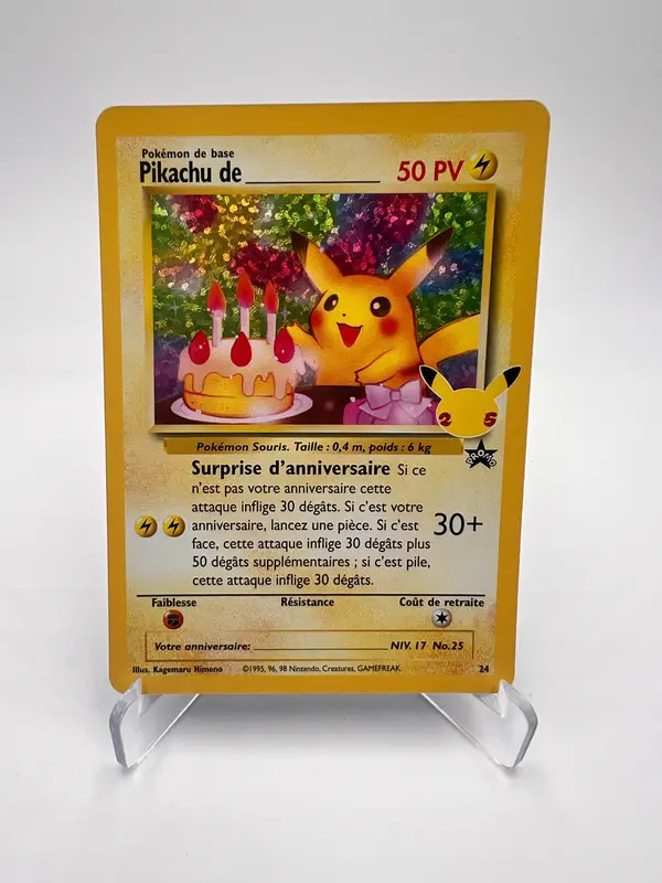 Pikachu de ______ 24 – Promo Anniversaire – NM – Carte Pokémon