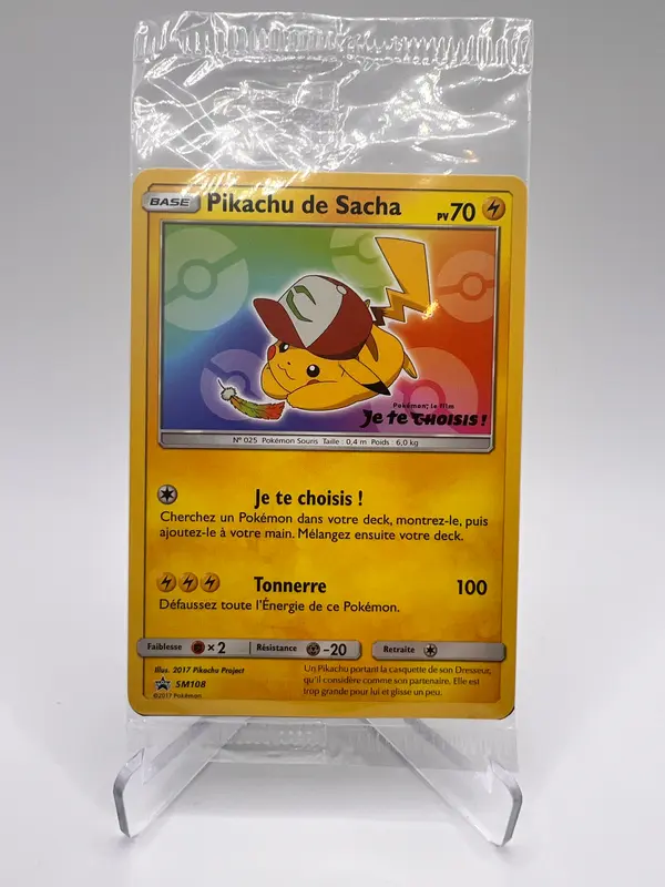 Pikachu de Sacha Set Complet à Édition Collector Scellée SM108 SM114 - Promos Black Star Soleil Lune