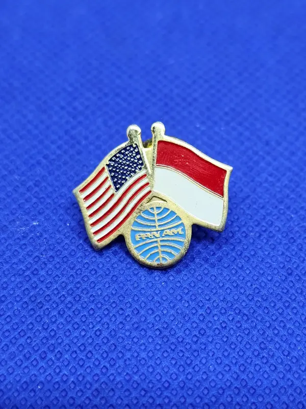Pins Pan Am USA Indonésie Drapeaux Croisés Airline Vintage Pan American Airways