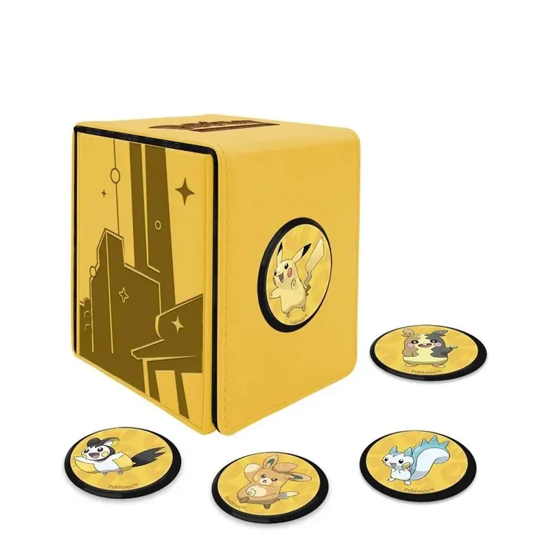 Pokémon - Ultra Pro - Alcove Flip Box Similicuir - Skyline Chatoyante (Jaune) ⚡✨