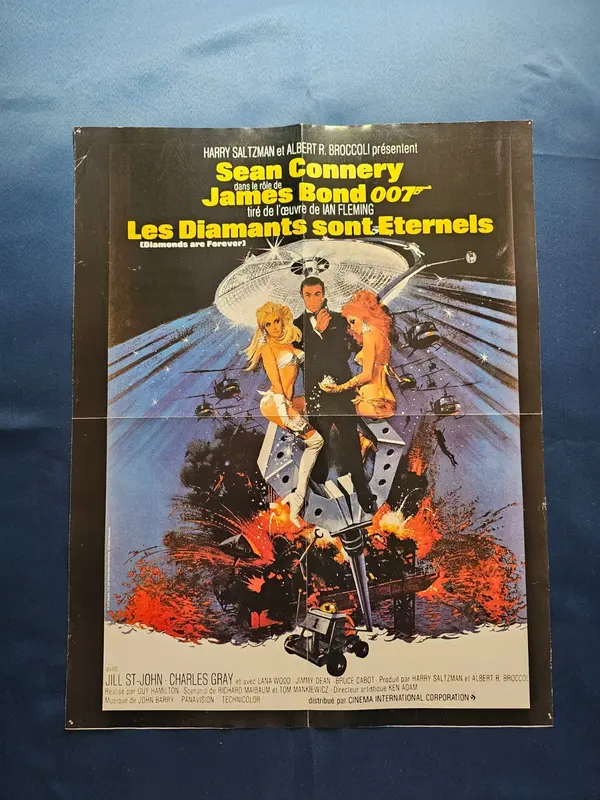 Poster James Bond 007 Les Diamants sont éternels Vivre et laisser mourir United