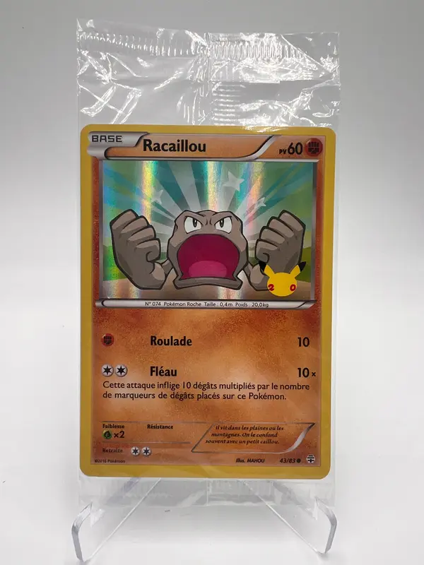 Racaillou 43/83 – Stamp 20 ans – Générations – Scellé – Carte Pokémon