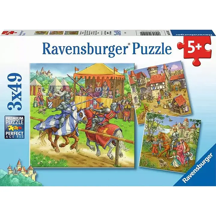 Ravensburger - Chevaliers du Moyen Age - 3 Puzzles 49 pièces