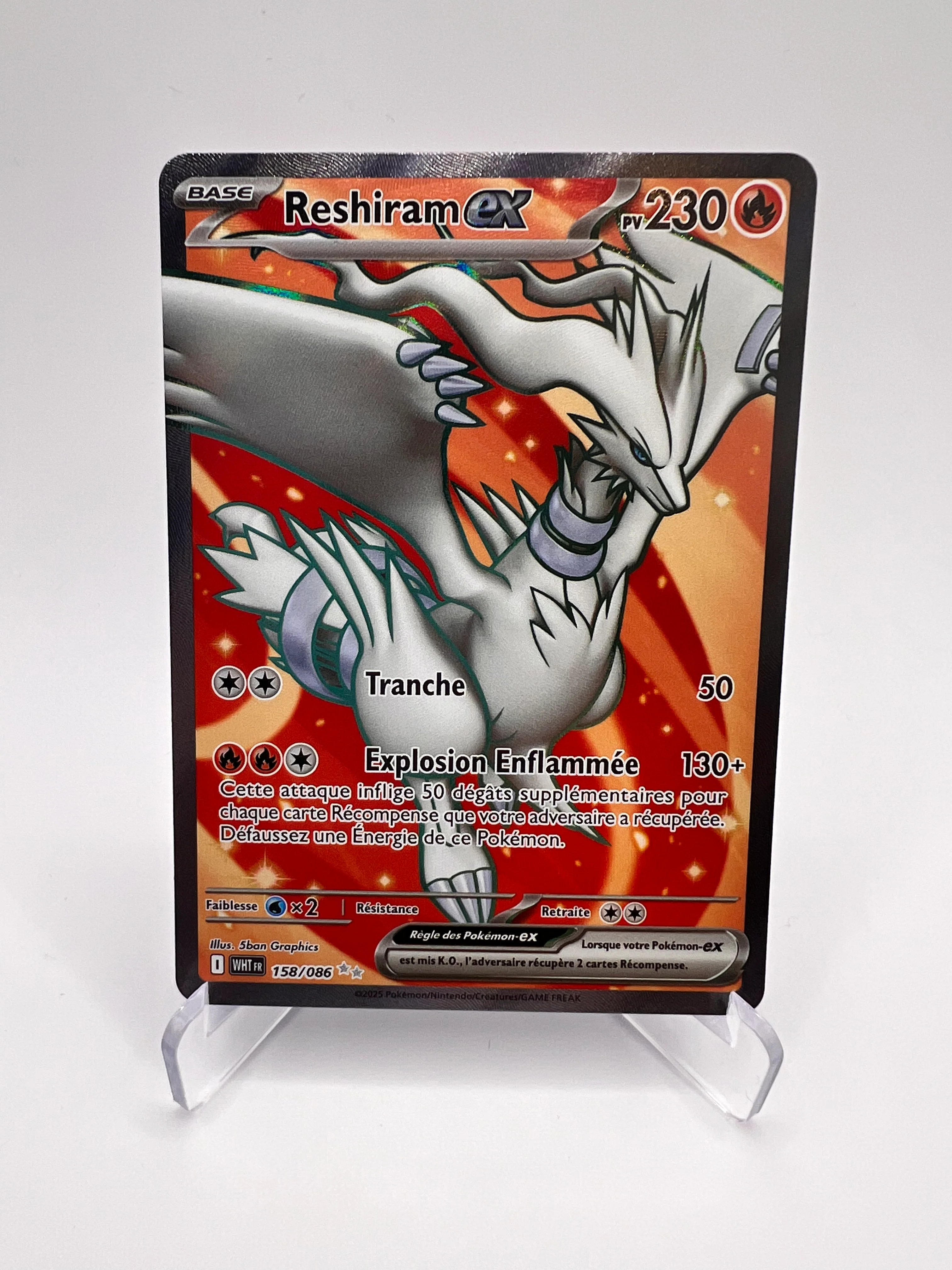 Reshiram ex Foudre Noire 158/086 - Étincelles Déferlantes
